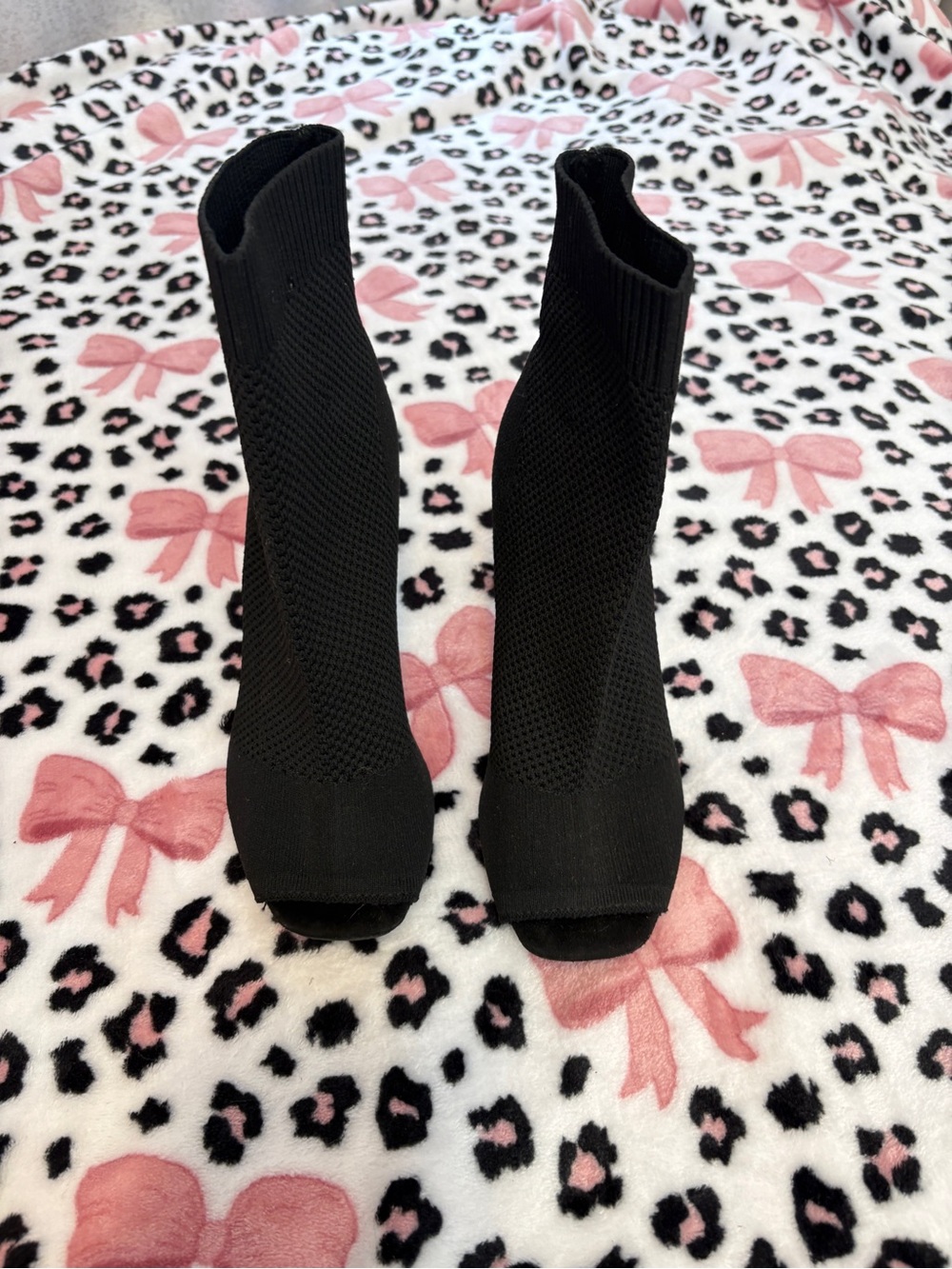 MIA Open Toe Saddie Black Heels